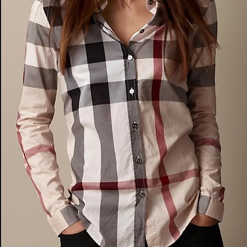 Small Burberry Nova Check Long Sleeve Button Shirt